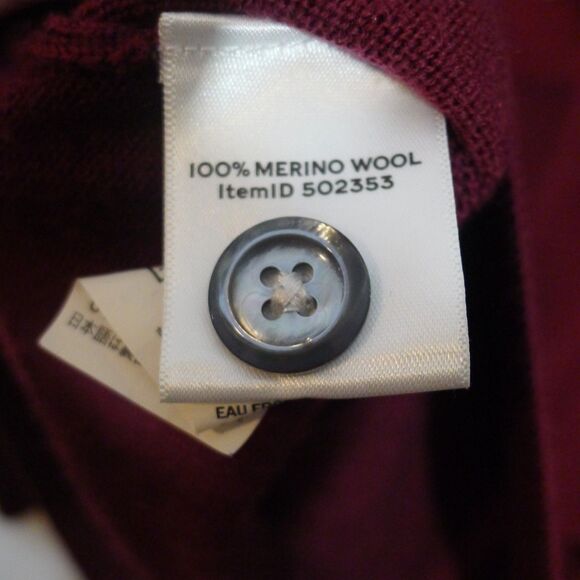 LL Bean Merino Wool Grandpa Cardigan Sweater - Burgundy M - Picture 6 of 6